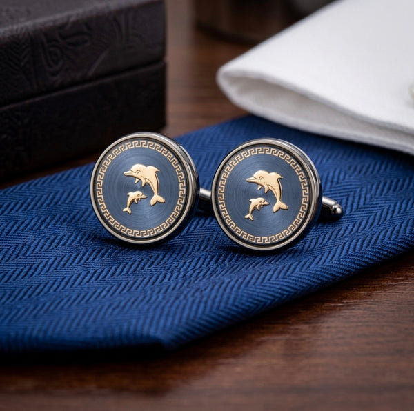 Elegant Dolphin Design Cufflinks