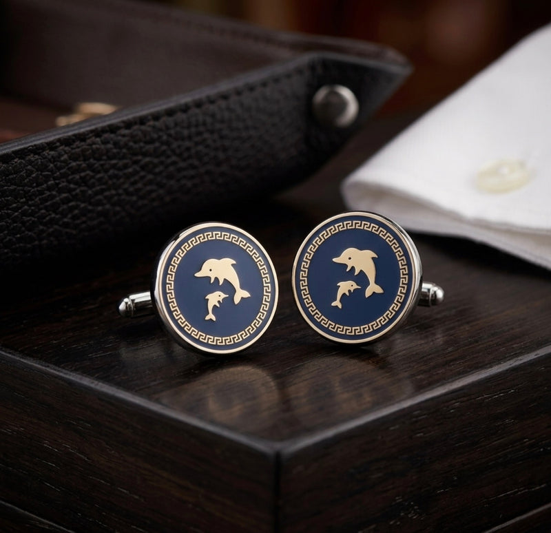 Elegant Dolphin Design Cufflinks