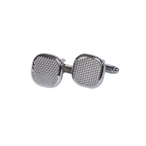 Textured Silver-Tone Cufflinks