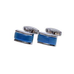 Blue Enamel Rectangular Cufflinks