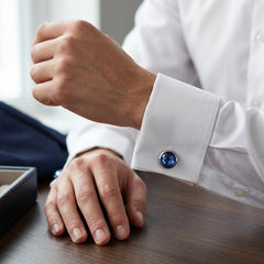Sapphire Blue Crystal Cufflinks