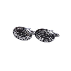 Greek Key Oval Cufflinks
