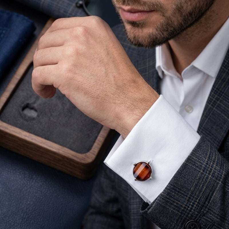 Elegant Amber Cufflinks