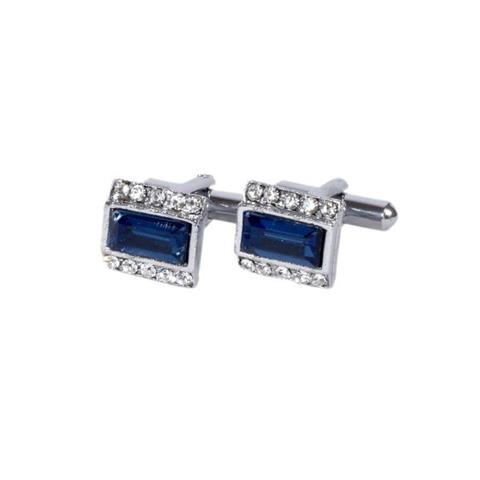 Elegant Blue Crystal Cufflinks