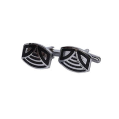 Contemporary Black & Silver Cufflinks
