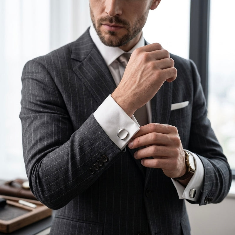 Classic Silver-Tone Cufflinks