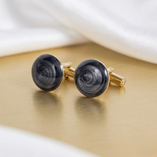 Elegant Black Onyx-Style Cufflinks