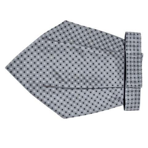 Silver Grey Geometric Cravat