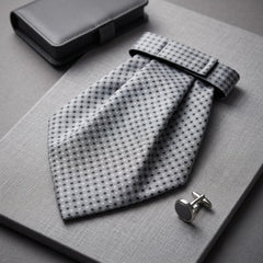 Silver Grey Geometric Cravat