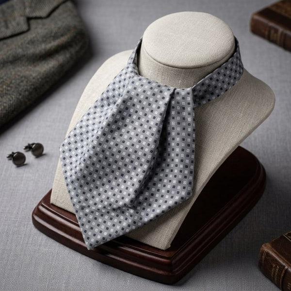 Silver Grey Geometric Cravat