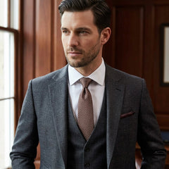 Textured Brown Woven Tie
