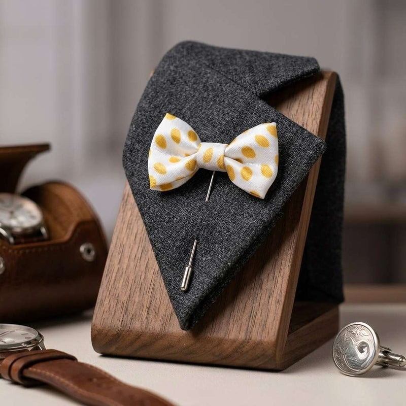 Elegant Polka Dot Bow Brooch