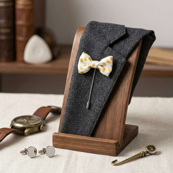 Elegant Polka Dot Bow Brooch