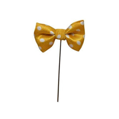 Mustard Yellow Polka Dot Bow Brooch