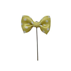 Yellow & White Polka Dot Bow Tie Lapel Pin