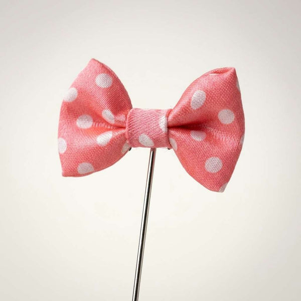 Pink Polka Dot Bow Brooch