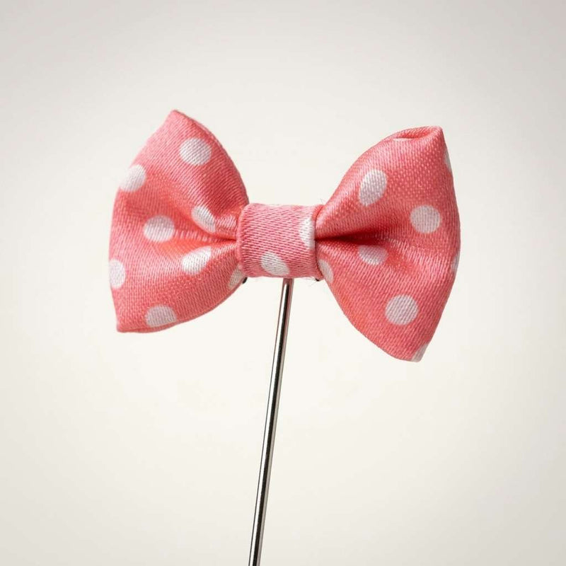 Pink Polka Dot Bow Brooch