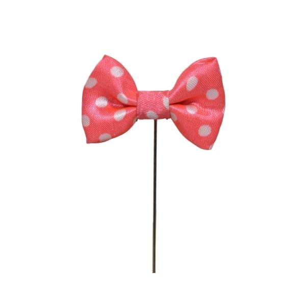 Pink Polka Dot Bow Brooch