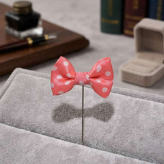 Pink Polka Dot Bow Brooch