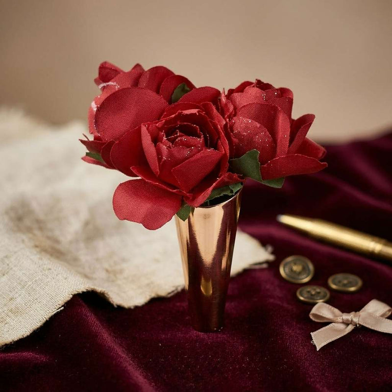 Red Rose Bouquet Brooch