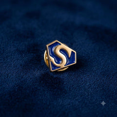Royal Blue Initial “S” Lapel Brooch
