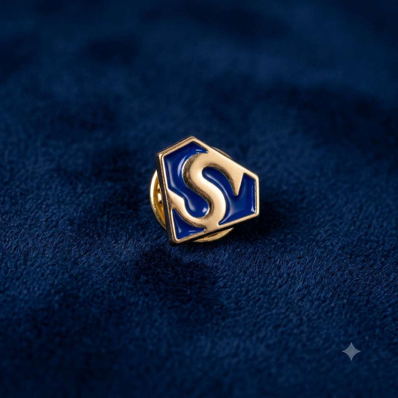Royal Blue Initial “S” Lapel Brooch