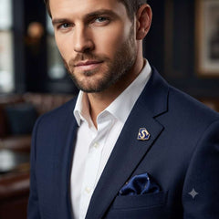 Royal Blue Initial “S” Lapel Brooch