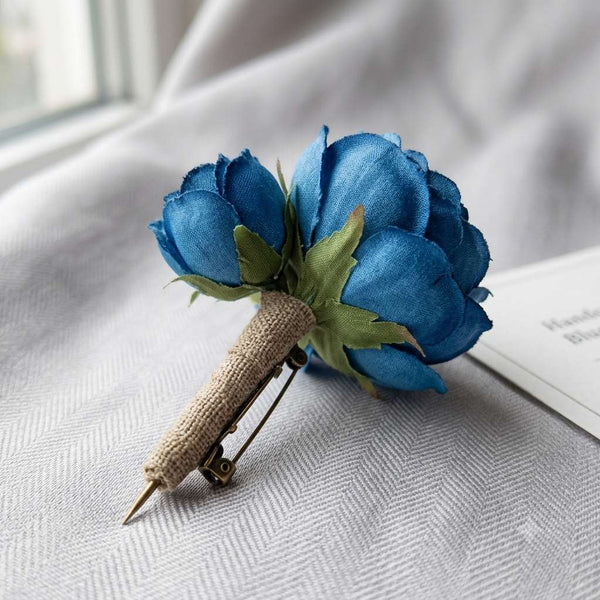 Blue Floral Bouquet Brooch
