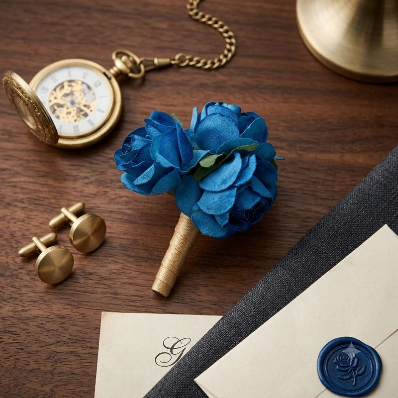 Blue Floral Bouquet Brooch