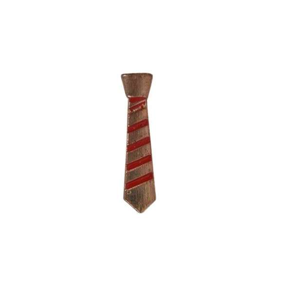 Rose Gold Striped Tie Brooch