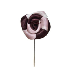 Burgundy & Ivory Rose Lapel Brooch