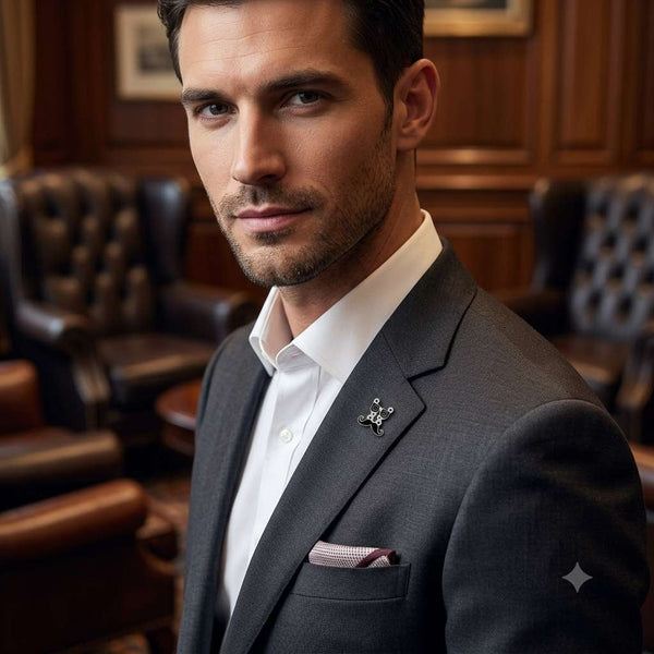 Sophisticated Moustache & Spectacles Broach