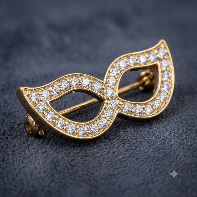 Elegant Masquerade Mask Brooch
