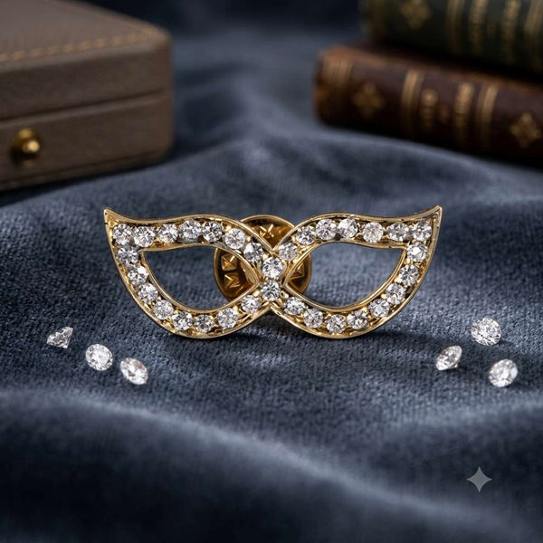 Elegant Masquerade Mask Brooch