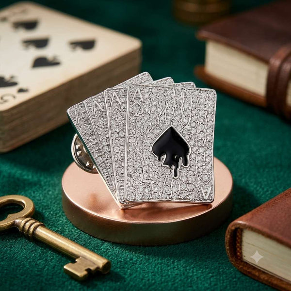 Royal Flush Playing Cards Brooch