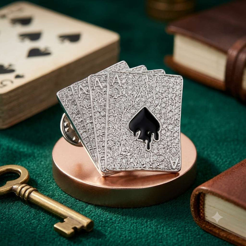 Royal Flush Playing Cards Brooch
