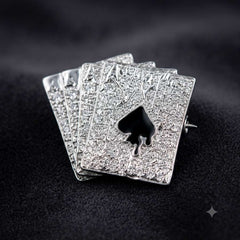 Royal Flush Playing Cards Brooch