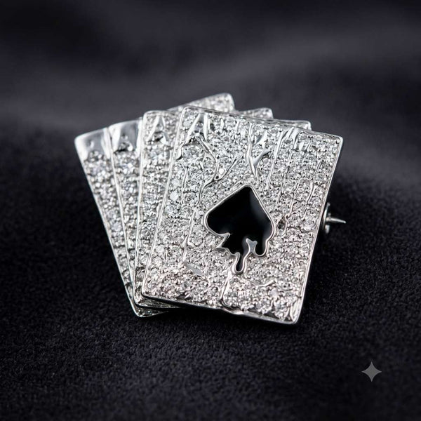 Royal Flush Playing Cards Brooch