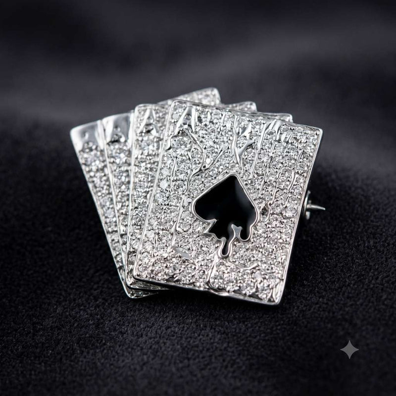 Royal Flush Playing Cards Brooch