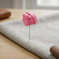 Elegant Pink Rose Lapel Brooch
