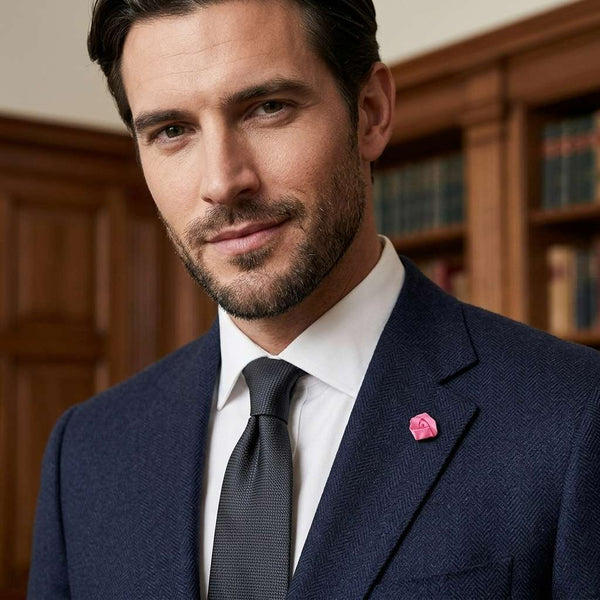 Elegant Pink Rose Lapel Brooch