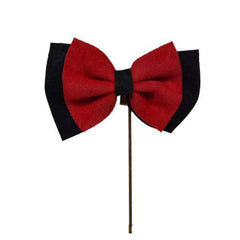 Classic Burgundy Bow Lapel Brooch