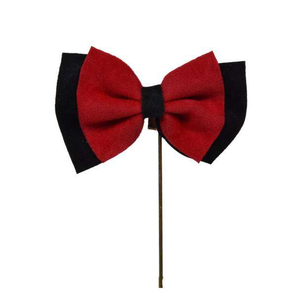 Classic Burgundy Bow Lapel Brooch
