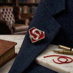 Classic Red S Emblem Brooch