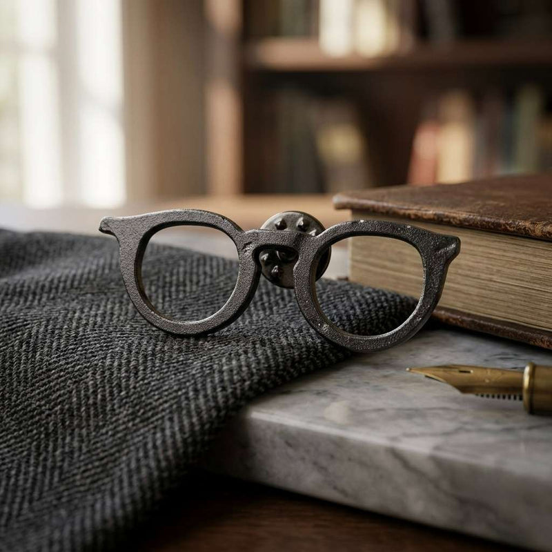 Classic Black Spectacles Brooch