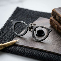 Classic Black Spectacles Brooch