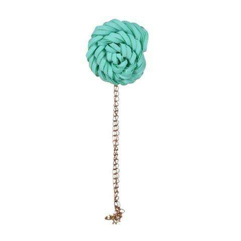 Elegant Mint Green Rope Flower Brooch