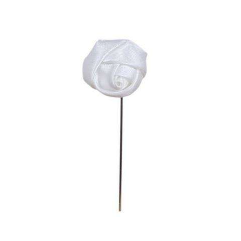 Elegant White Rose Lapel Brooch
