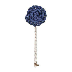 Royal Navy Blue Floral Chain Brooch