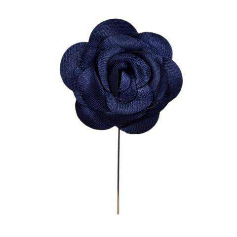 Royal Navy Blue Rose Lapel Brooch